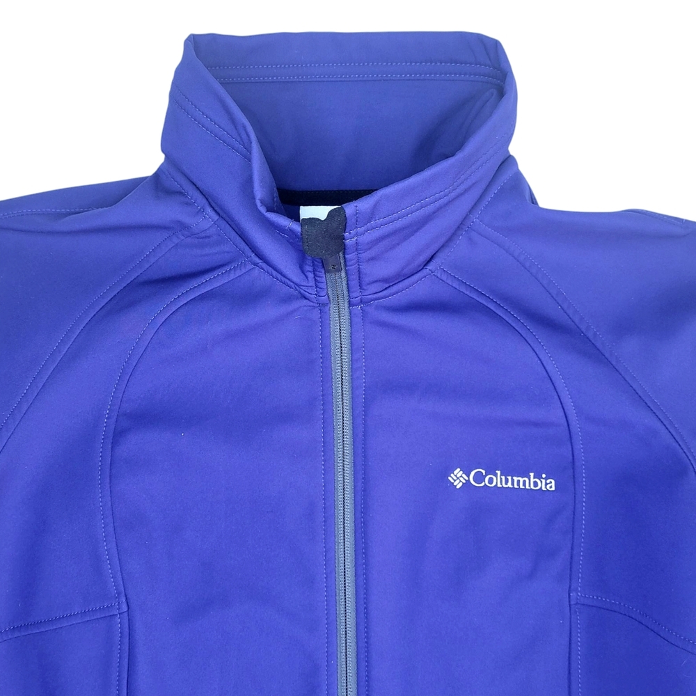 Columbia Womens‎ Jacket Coat Large Blue Purple Zip Up Fleece Lined Collar - Picture 3 of 9